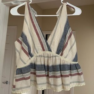 Tie-shoulder crop top